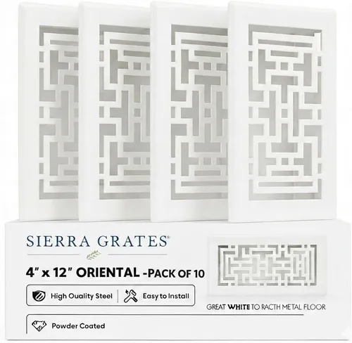 Vista 15 de Registro de piso de diseño oriental de 4 x 12 pulgadas en acabado de bronce metálico, cubiertas de ventilación para piso del hogar, cubiertas