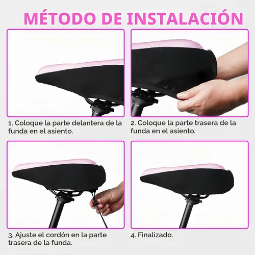 Vista 7 de YLG Cojín de asiento de bicicleta para niñas, funda de asiento de bicicleta acolchada de gel para niños, transpirable y extra suave, espuma