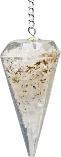 Vista 24 de Péndulos de cristal de orgón de amazonita de Amazing Gemstone para adivinación y radiestesia, péndulo de cristal con verdadero movimiento