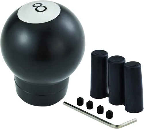 Vista 5 de Pomo de palanca de cambios de 8 bolas, mango redondo de transmisión de aleación de aluminio para la mayoría de vehículos manuales (negro)