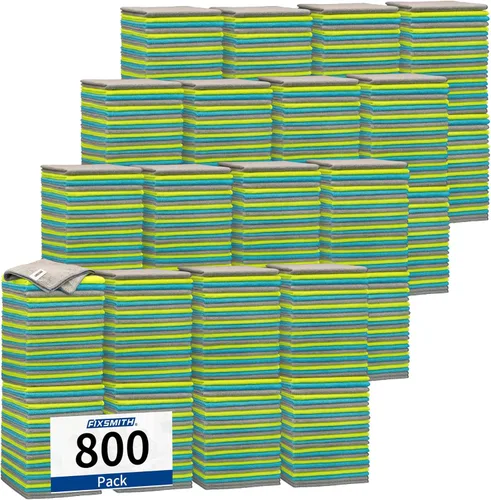 Vista 42 de FIXSMITH Paquete de 400 toallas multifuncionales, paños de limpieza de microfibra de 12 x 16 pulgadas, trapos de limpieza altamente absorbentes