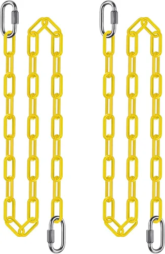Vista 12 de 2 cadenas colgantes resistentes de 40 pulgadas con mosquetones, cadena de extensión de columpio de capacidad de 1000 libras con ganchos, cadenas
