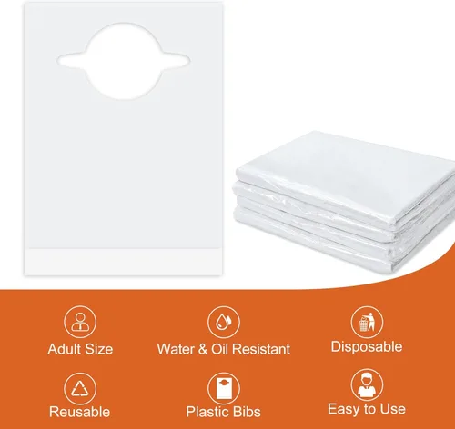 Vista 3 de Nonley Disposable Bibs 30/50/100 Pack -Disposable Adults Bibs for Elderly Women and Senior Men Eating