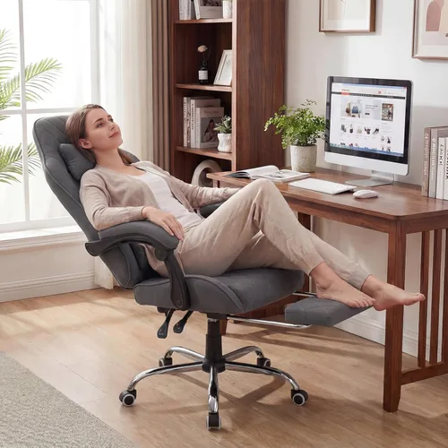 Vista 2 de Giantex Silla para juegos, Silla de computadora de altura ajustable con reposacabezas, soporte lumbar, reposabrazos de acoplamiento, respaldo