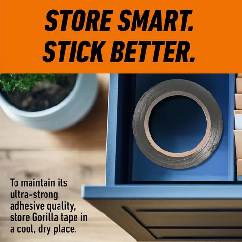Vista 7 de Gorilla Cinta resistente y ancha, cinta plateada, 2.88 pulgadas x 25 yardas (paquete de 1), resistente y resistente a la intemperie para interiores
