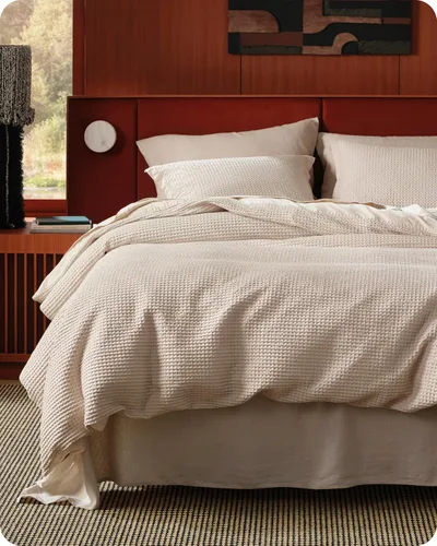 Vista 26 de Bedsure Funda de edredón de 100% algodón tamaño individual, tejido gofre, color blanco coco, GentleSoft y transpirable, juego de cama para regalo, 2