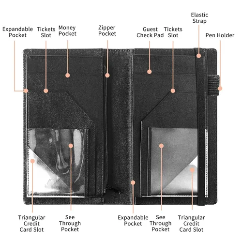 Vista 4 de Libros para Servidores de Alto Volumen, Libro de Servidor de Árbol de Color Artístico con 2 Bolsillos Expandibles de 9 x 5 pulgadas, Lindo Libro