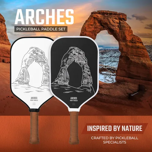 Vista 2 de Bison Paddles: Carbon Fiber Pickleball Paddle Set of 2 - National Parks Edition Durable Unibody Construction Textured Carbon Fiber Surface