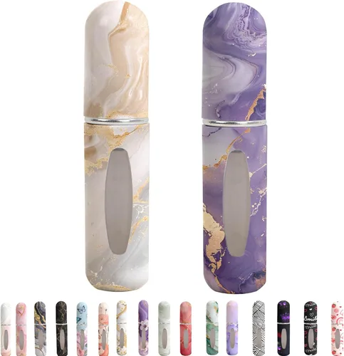 Vista 15 de Botella de Perfume Recargable para Viajes – Mini Vaporizador Portátil, Botellas de Perfume Vacías con Patrones Únicos, Estuche de Bomba de Repuesto