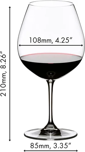 Vista 5 de Riedel Vinum Pinot Noir - Juego de 2 copas de vino, aptas para lavavajillas, 6416/07