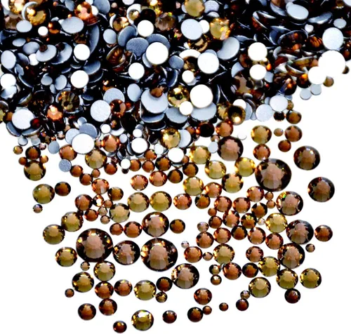 Vista 11 de AD Beads - 1440 piezas de cristales de imitación de calidad con pegamento de tamaños mixtos, parte posterior plana, redonda, gemas de cristal