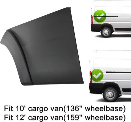 Vista 2 de Cubierta de moldura de panel lateral compatible con Ram ProMaster 1500 2500 3500 Cargo Van estándar (para cuerpo corto no modelo extendido) 2014