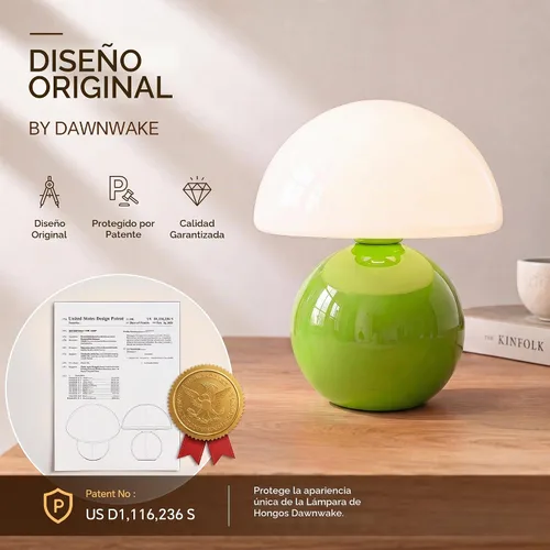 Vista 6 de Dawnwake Juego de 2 lámparas de mesa de hongos para dormitorio, sala