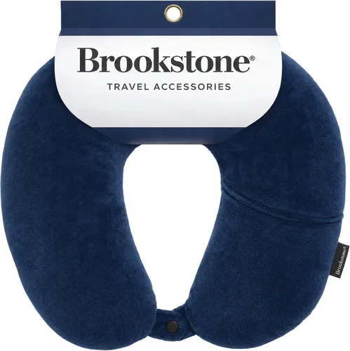 Vista 10 de Brookstone - Almohada de viaje suave con microcuentas para el cuello con bolsillo para teléfono