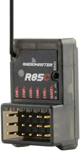 Vista 2 de RadioMaster ER85C 5CH 2.4GHz D8/D16/SFHSS Compatible Receptor Antena Externa - Receptor RadioMaster RC (HELIDIRECT)