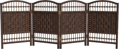 Vista 10 de Red Lantern Pantalla plegable de tejido de fibra corta de 2 pies - Negro - 4 paneles