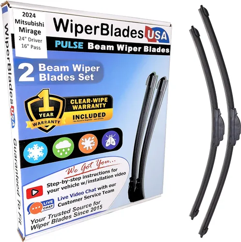 Vista 118 de WiperBladesUSA Juego de limpiaparabrisas con garantía de 1 año compatible con Mitsubishi Montero 1983 (juego de 2) de pulso