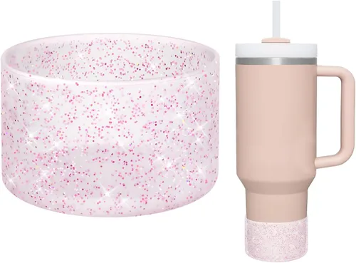 Vista 10 de WUQID Funda protectora de silicona compatible con vasos Stanley Tumbler de 20 a 40 onzas y botella Hydro Flask de 12 a 24 onzas, reduce