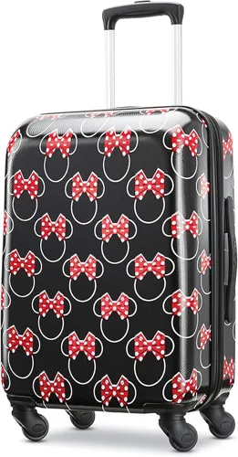 American Tourister Disney - Equipaje rígido con ruedas giratorias, Negro, blanco, rojoMinnie Mouse Head Bow, Equipaje duro Disney con ruedas