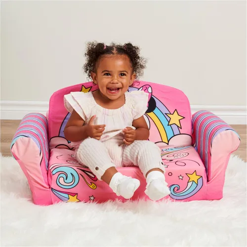 Vista 21 de Marshmallow Cocomelon - Sofá cama 3 en 1 para bebés, sofá convertible para niños, sofá cama y tapete de espuma para siesta con manta adjunta