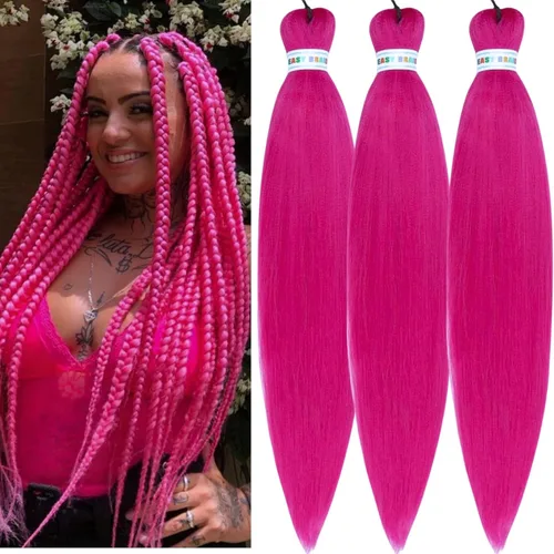Vista 51 de Extensiones de Cabello para Trenzar Leticia Cabello Sintético Preestirado Yaki Cabello Ez para Trenzar