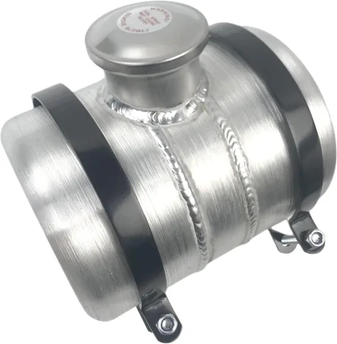 Vista 2 de JSD 3/4 Galón en total 15,2 cm x 20,3 cm Tanque de combustible de aluminio redondo pequeño para celda de combustible girada + Soporte de llenado