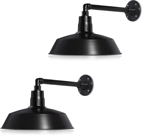 Vista 9 de 14 pulgadas. RLM Warehouse - Pantalla con brazo de cuello de cisne y bombilla Led A19 5000K de 9W