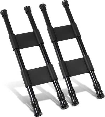 Vista 10 de Zubebe Barra doble para refrigerador de autocaravana, accesorio ajustable para nevera RV, barras de tensión, barras de nevera para sostener Negro