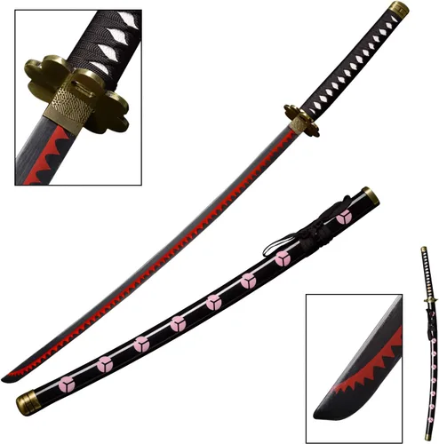 Vista 5 de Sword fort Sword Zoro's - Espada de 3 piezas, hecha a mano, katana japonesa anime cosplay, espadas de anime Roronoa Zoro, Kitetsu, Shusui, Wado