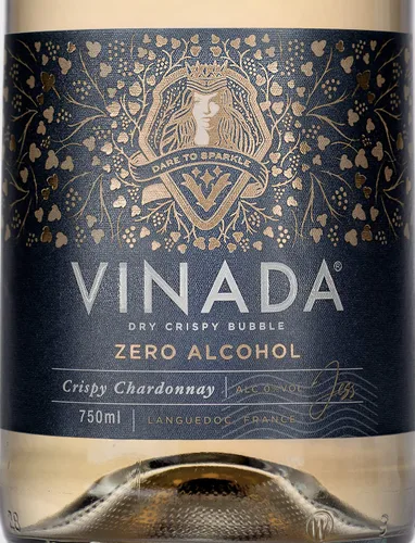 Vista 3 de VINADA - Chardonnay crujiente - Cero alcohol - 25.4 fl oz (3 botellas de vidrio)
