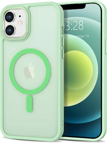 Vista 134 de Anuck - Funda magnética para iPhone 11 compatible con MagSafe, carcasa trasera mate translúcida dura, borde de TPU, delgada, resistente a impactos