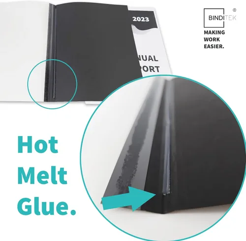 Vista 5 de Binditek Paquete de 10 cubiertas de presentación de encuadernación térmica, lomo de 1/16 pulgadas, capacidad para 15 hojas, cubierta frontal ultra