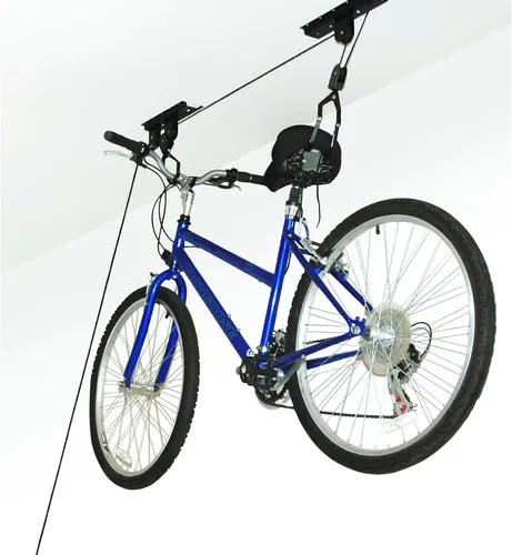 Vista 7 de Bike Hanger - Overhead Hoist Pulley System with 100lb Capacity for Bicycles or Ladders - Secure Garage Ceiling Storage by Rad Sportz