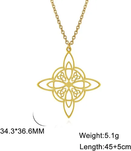 Vista 6 de Collar de bruja de acero inoxidable con nudo celta de bruja, collar de nudo celta para mujeres y niñas, collar de nudo celta, collar Wiccan