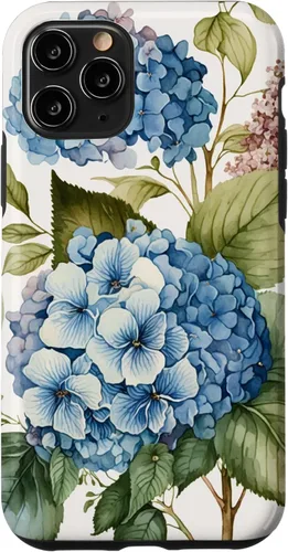 Vista 29 de Watercolour Vintage Blue Hydrangea with Flower Flower Case for iPhone 16
