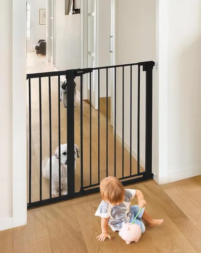 Vista 14 de COMOMY - Puerta de bebé de 76 cm de alto para escaleras y umbrales, se ajusta a aberturas de 75 cm a 103 cm de ancho, puerta para perros de cierre