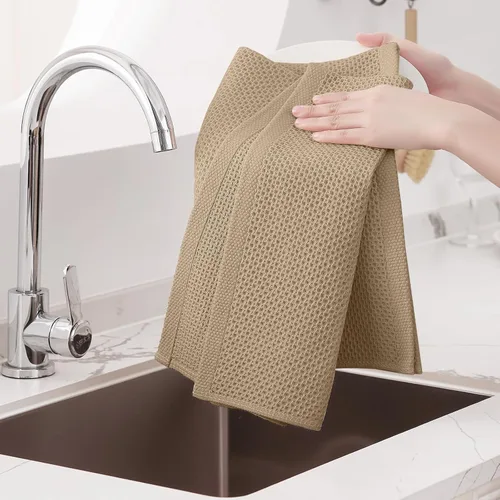 Vista 133 de Homaxy Paños de cocina de 100% algodón con tejido de gofre, ultra suaves, absorbentes, de secado rápido, 12 x 12 pulgadas, paquete de 6, amarillo