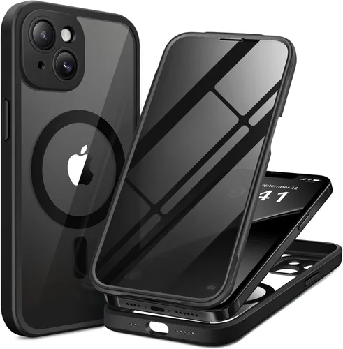 Vista 59 de BERFY Funda para iPhone 16 Pro, compatible con MagSafe, protector de pantalla de vidrio templado 9H integrado y protección de cámara, funda