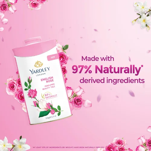 Vista 4 de Yardley London Rosa Inglesa Perfumado Talco Desodorante Polvo de Talco 100gm