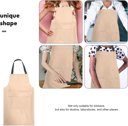 Vista 7 de Waterproof Kitchen Apron for Women and Men Pvc Waist Apron with Large Pocket for Indoor Cooking and Restaurant Use Pink