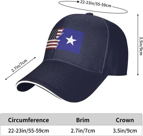 Vista 6 de QIZYOQA Ripped Style American and Bonnie Blue Flag Baseball Cap for Men Women Adjustable Funny Dad Hat