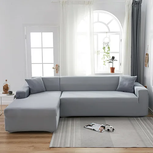 Vista 25 de Konsilsa Funda elástica para sofá en forma de L, funda completa para sofá de 1/2/3/4 plazas, protector de muebles suave, antideslizante, lavable a