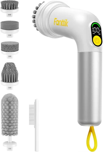 Vista 10 de Fanttik G9 Práctico limpiador eléctrico inalámbrico giratorio, motor MagnaStorm, doble velocidad, 5 cabezales de cepillo, pantalla LED, IPX7