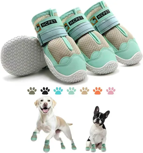 Vista 9 de Hcpet - Zapatos para perros, para perros grandes, botines transpirables para perros pequeños y medianos, botas antideslizantes para perros