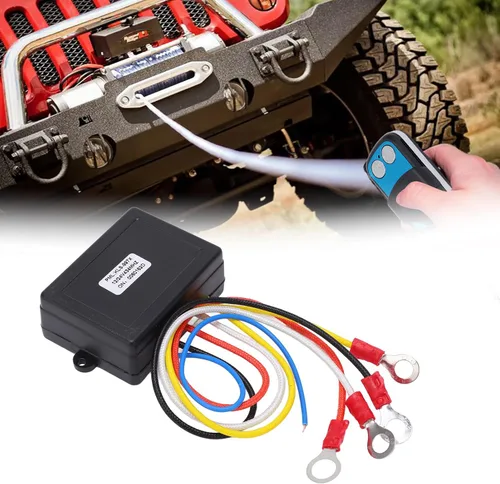 Vista 6 de Cabrestante de control remoto, interruptor de control remoto de cabrestante de 75 pies, receptor de 434 MHZ, 12 V, 24 V, universal para automóvil