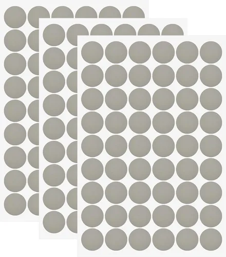 Vista 12 de 162 calcomanías autoadhesivas de PVC para agujeros de tornillo, 3 hojas de plástico, cubierta texturizada a prueba de polvo e impermeable, 0.827 in
