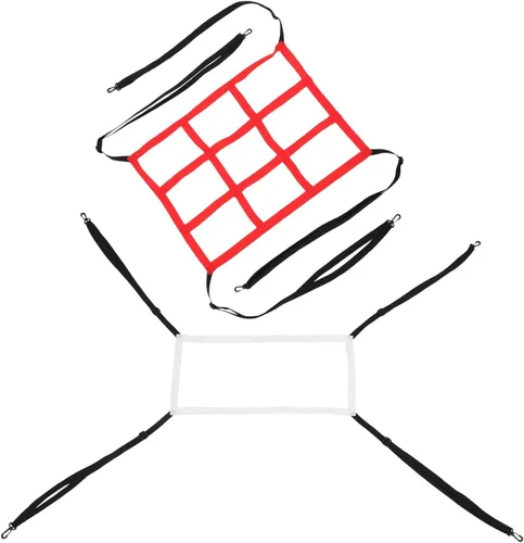 Baseball Softball Pitching and Batting Practice Net Set, Adjustable Target Hitting Net with 1 White and 9 Red Scoring Zones, Sturdy Training Cage