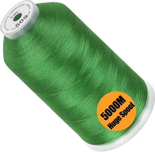 Vista 128 de New Brothread - Bobina única de 5000 m de hilo de poliéster para máquina de bordar 40WT para máquinas comerciales y domésticas - Rojo ámbar