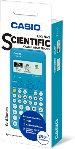 Vista 3 de Casio fx-83GTCW Calculadora científica azul