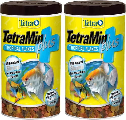 Vista 10 de TetraMin Plus copos tropicales, fórmula para agua más limpia y clara 7.06 onzas (paquete de 1) With Natural Shrimp For Maximum Flavor, Made With